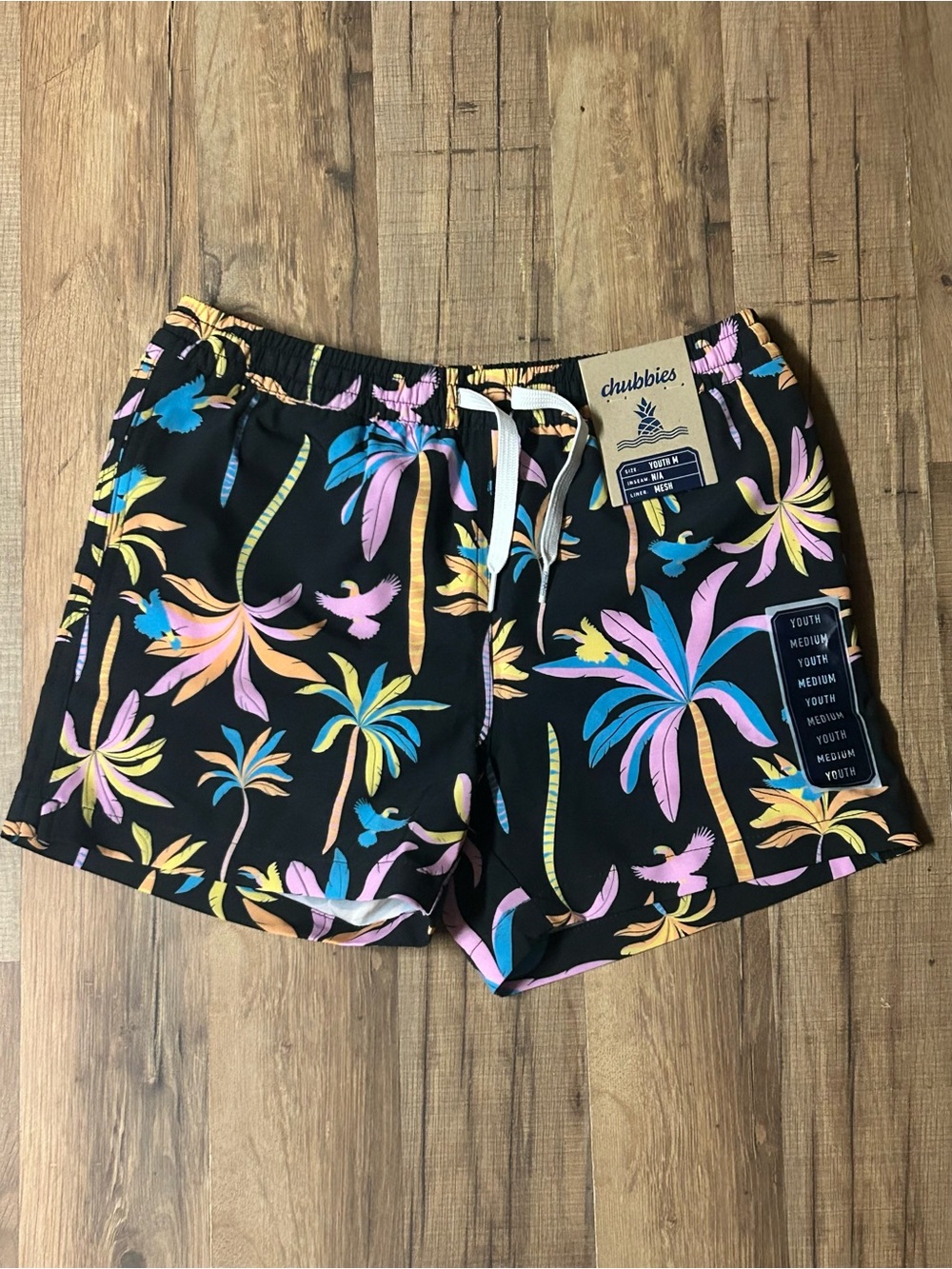 Boys' Chubbies The Black Light Nights Swim Trunks 10-12 Years Youth Medium